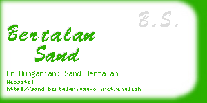 bertalan sand business card